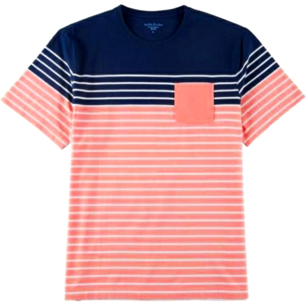 Tackle and Tides Blue/Peach/White Stripe T-shirt